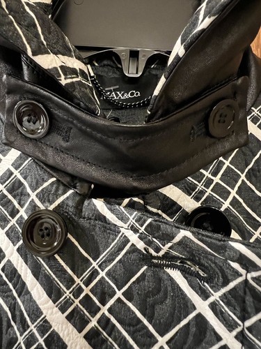 Max&Co Black/ White Plaid Baleari Jacket w Removable Liner Made In Bulgaria Sz 4 - Picture 7 of 15