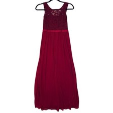 NWT David  s Bridal Girl  s Size 10 Apple Red Full Length Formal Sleeveless Dress