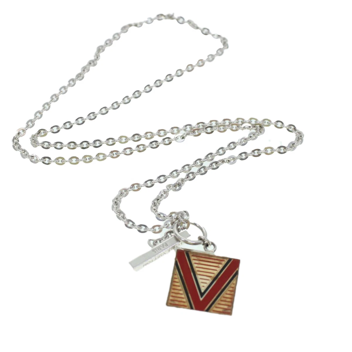 silver louis vuitton necklace v