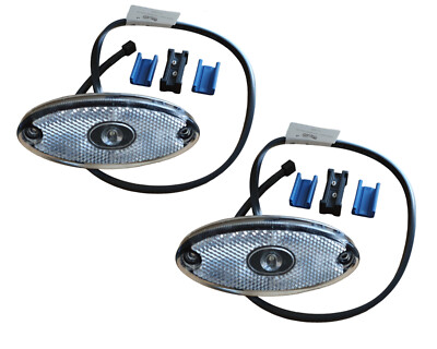 2x Aspöck Begrenzungsleuchte Flatpoint 2 LED Weiss 0,5m Kabel incl. DC-Verbinder