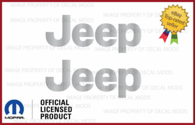 #ad 2x 1997 2006 JEEP Wrangler fender logo TJ side decals stickers Silver SJ3Y6 $18.96