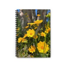 Spiral Notebook - Ruled Line- Yellow Wild Flowers- Coreopsis