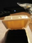 antique deco ring box, black velvet inside, 2 stripes on top — photo 2