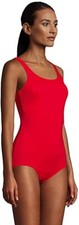 NWT Lands' End Women's Scoop Neck Soft Cup Tugless One Piece 4 Long  80 2D159
