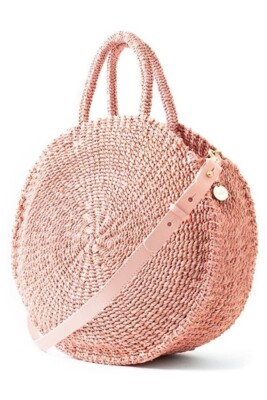 CLARE V 'Alice' Raffia Circle Bag, Blush | eBay