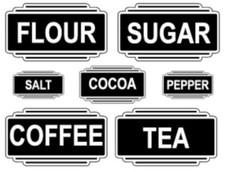Vintage Image Art Deco Canister Spice Labels Transfers Decals KI339 U PIC COLOR