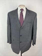 Calvin Klein Men's Dark Gray Silk Wool Blend Blazer 46R 495 Three Buttons Vint