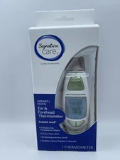 Signature Care Ear & Forehead Thermometer Instant Read Digital