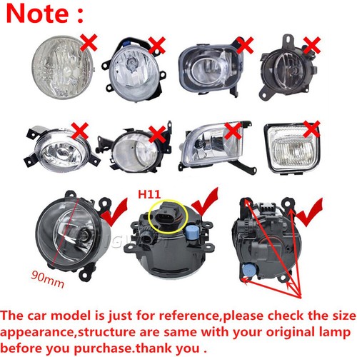 PAIR Front Bumper Clear Fog Light Lamp For Nissan Pathfinder R51 2005-2011 2012 - Foto 8 di 14