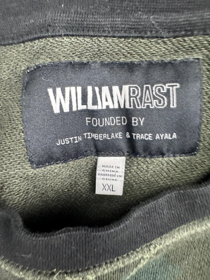 William Rast Sudadera Para Hombre XXL Verde Negro Camuflaje Pullover Cuello Redondo Cremallera Foto 2 de 4