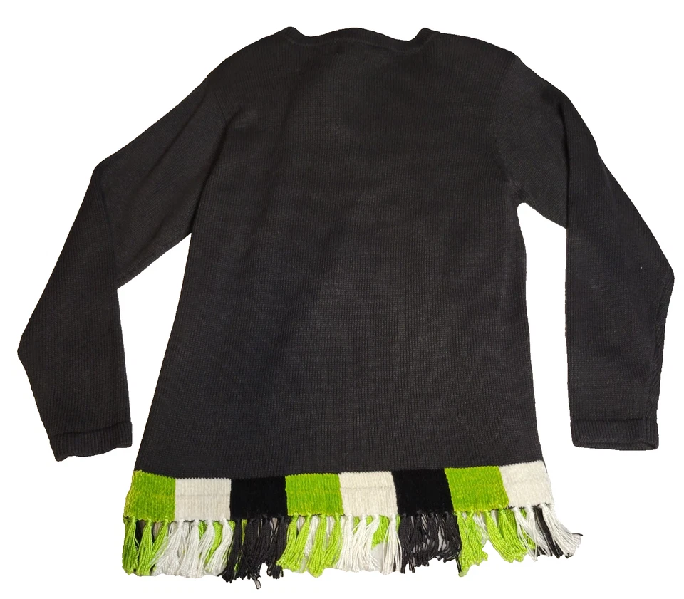 Victoria Harbour 女式毛衣 S 码彩色叶子刺绣带条纹全新带标签 — 第 3/4 张图片