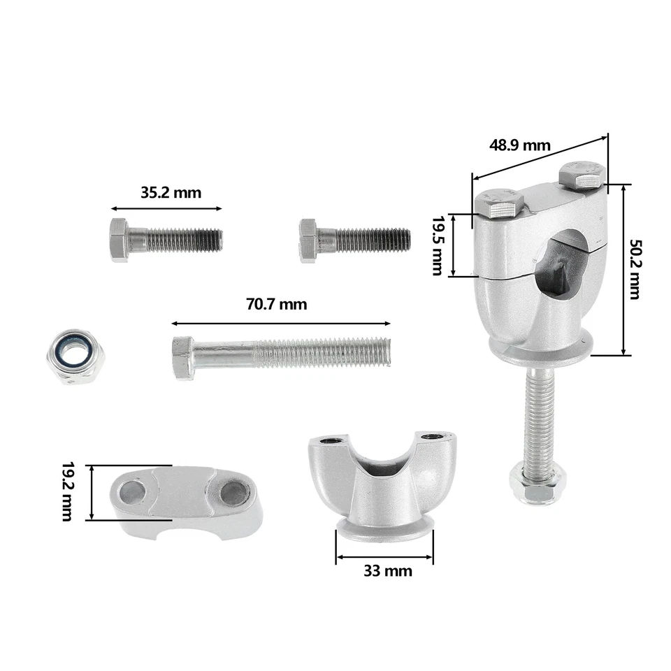 Juego de adaptadores elevadores de montaje de manillar de motocicleta CNC cromado 22 mm 7/8" Foto 3 de 4