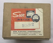 Vintage NOS Sun Electric Corp. MOD 532 Dial Indicator M 532 0-300 AC Volt Gauge