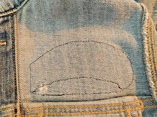 GODZILLA Custom Upcycled Levi's Trucker Jacket with 1 Pin and 1 Patch - Picture 7 of 18