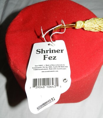 New with tag Shriner's Fez Costume Hat by Accoutrements | eBay