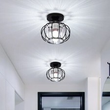 Crystal Ceiling Light Fixture Chandelier Round Flush Mount Pendant Lamp withBulb