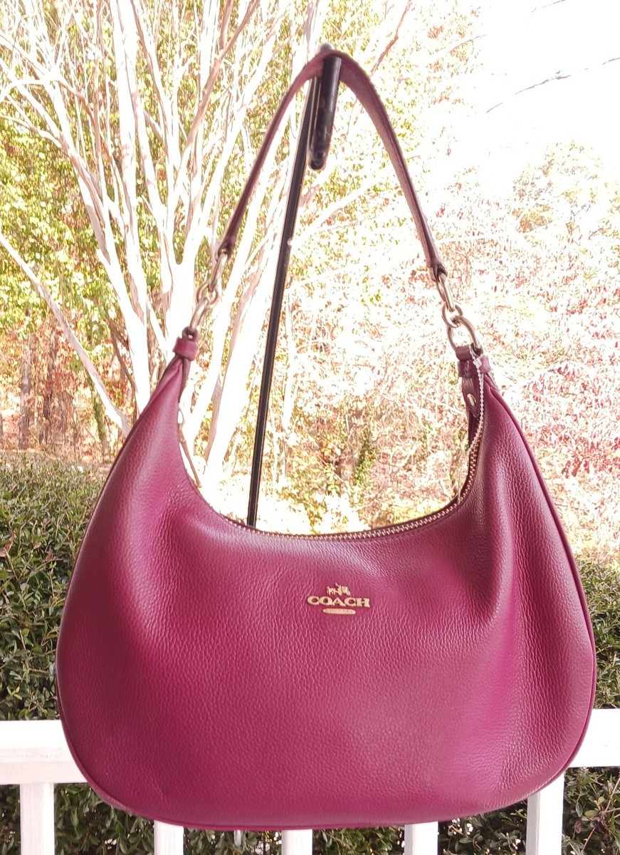 Coach SMALL Harley 38250 Raspberry Leather Hobo/Shoulder Bag | eBay