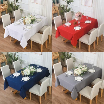 ROOEE Extra Large Rectangular Fabric Tablecloth 150x300cm and 140x200cm 4 Colours