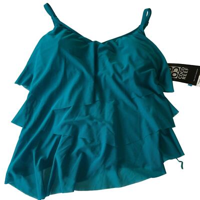 Coco Reef Women's Flourish Underwire Bra-Sized Tankini Top - Teal Cove 36C
