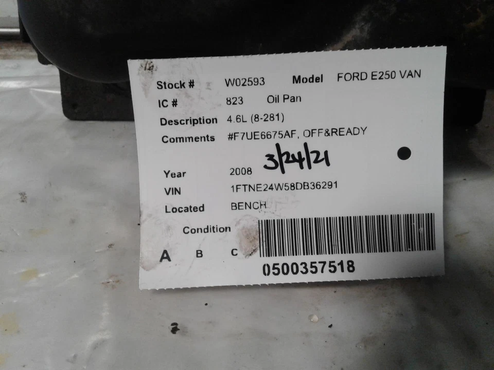 Used Engine Oil Pan fits: 2008 Ford e250 van 5.4L 8-330 Grade A - Image 4 of 4