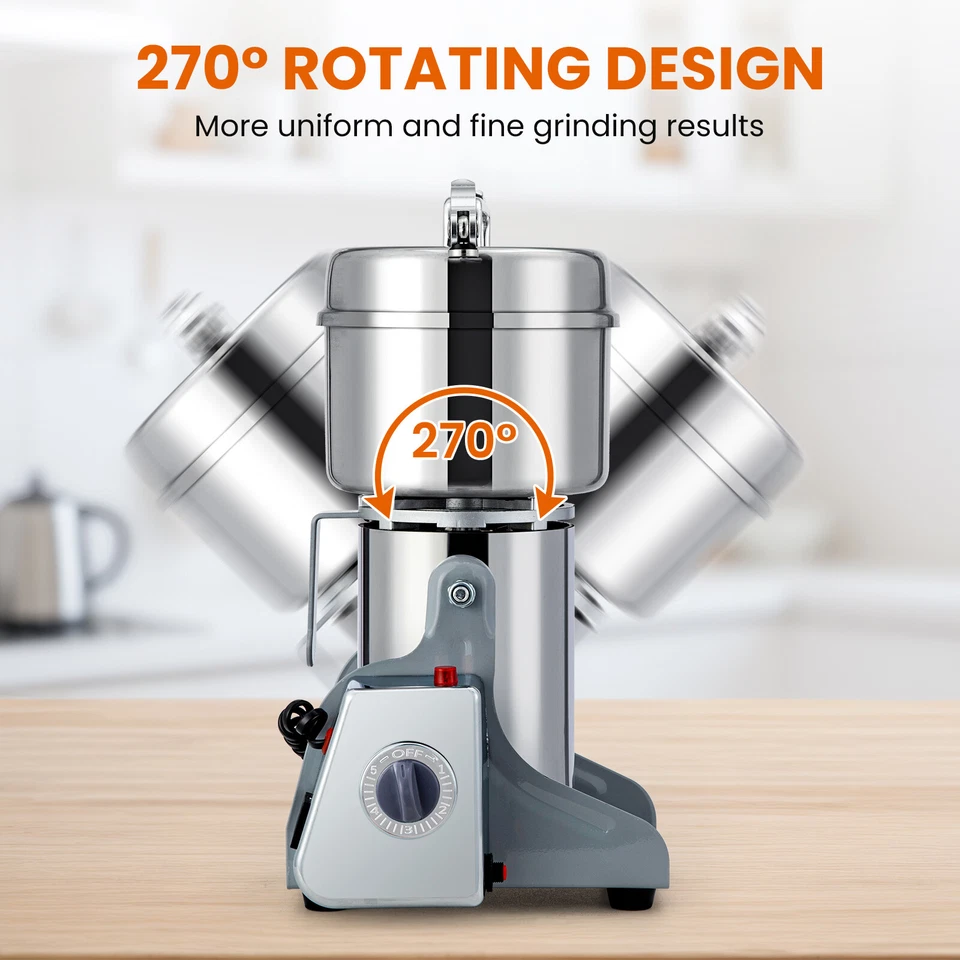 3500W Getreidemühlen Elektrisch Mühle 800g Kräutermühle Grinde für Gewürze/Nüsse - Bild 4 von 4