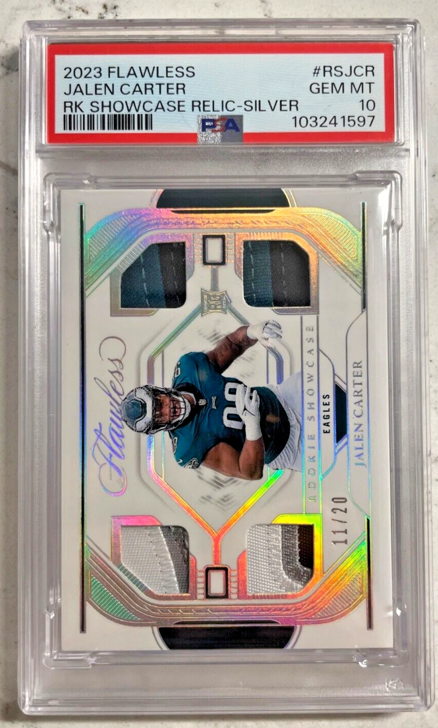 Jalen Carter Panini Flawless Rookie Showcase Relics #RSJCR Silver