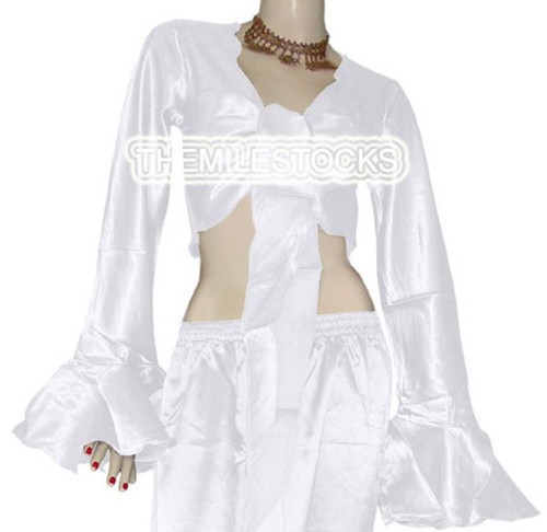 TMS Satin Ruffle Top Choli Belly Dance Club Costume Bra Tribal Gypsy 27 Colors - Bild 25 von 28
