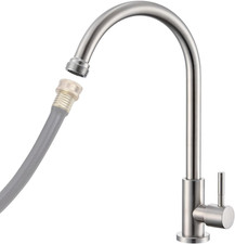 Cold Water Faucet Only   Brushed Nickel Stainless Steel Single Hole Faucets High