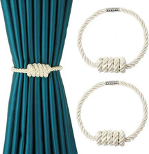 2 Pack Beige Strong Magnetic Curtain Tiebacks Outdoor Elegant Decorative Tie