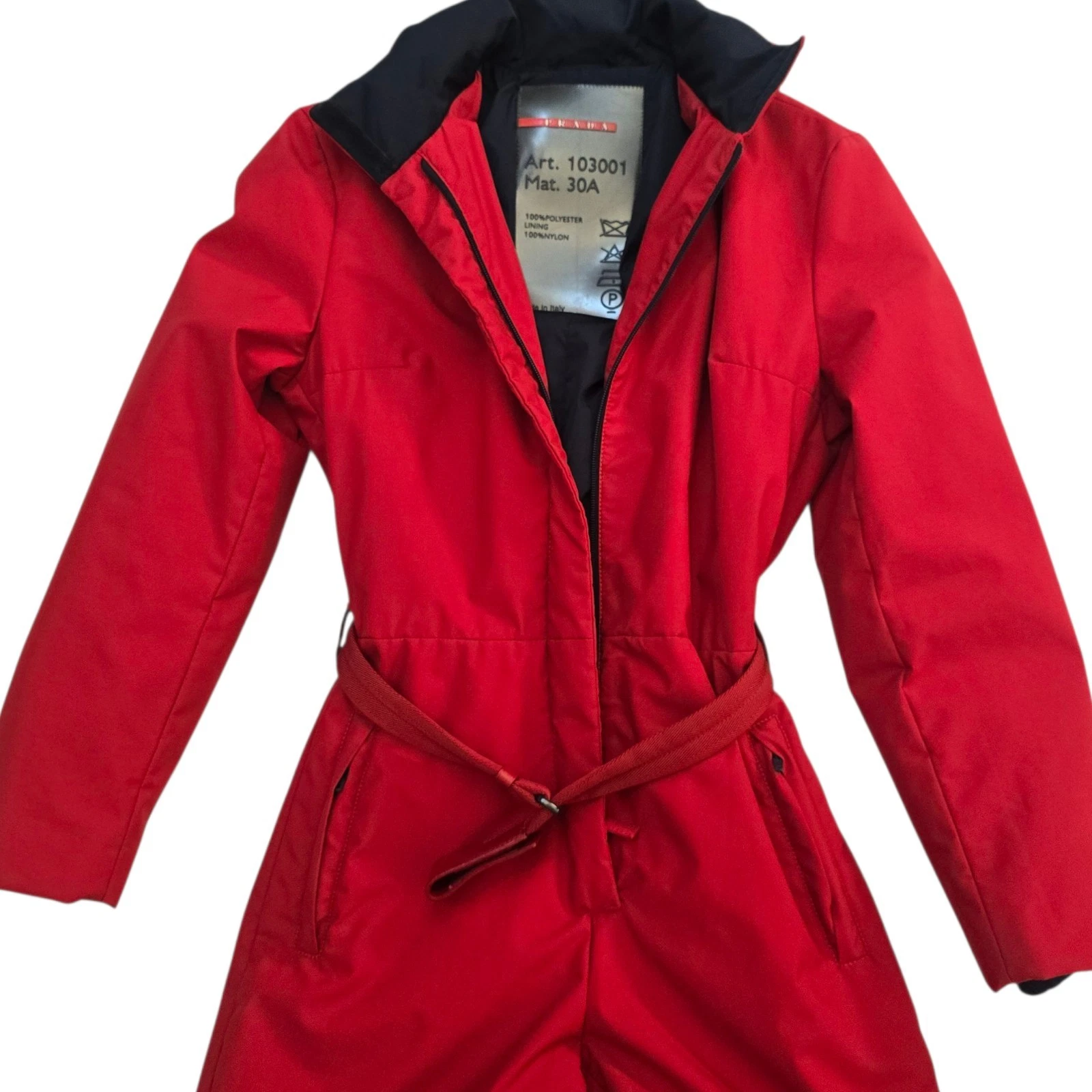 Tuta da sci Prada Linea Rossa taglia 42 rara pezzo unico USA 6 8 donna