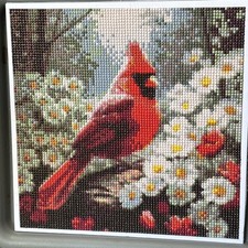 Completed Springtime Cardinal Diamond Art  