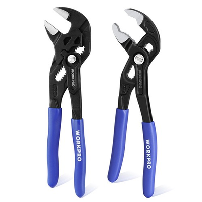 #ad WORKPRO 2PC 7quot; Plier Wrench Groove Joint Plier Set Quick Adjustment Wide Opening $29.99