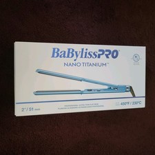 NEW BaByliss Pro Nano Titanium 2" Professional Ultra-Thin Flat Iron 450 F