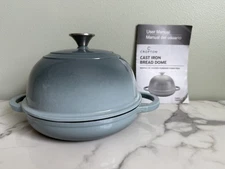 Crofton Cast Iron Enameled 9” Bread Oven Dome Baking Pan Blue Ombre NEW w/o Box