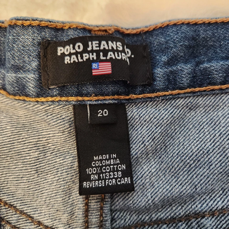Y2K Polo Jeans Co Meninos 20 Jeans Jeans Azul Perna Reta Ralph Lauren 30x29,5 Antigo - Imagem 4 de 4
