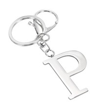Initial Letter Keychain - Women Girls Gift Alphabet Key Chain Charm Letter P