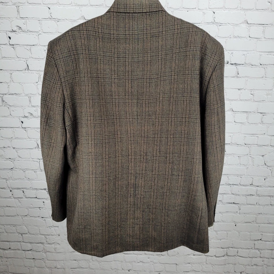 Blazer Abrigo Deportivo Oscar De La Renta Marrón 100% Lana de Cordero 2 Botones Talla 48R Foto 2 de 4