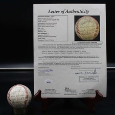 Chicago Cubs Legends Multi-Signed Baseball Banks Herman Appling +34 JSA AZ457