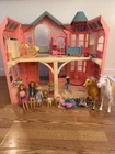 Vintage 1995 Barbie Victorian Dream House Pink Folding W/accessories NOTES