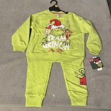 New Dr Seuss The Grinch Toddler Printed Sweatshirt and Jogger Pants Set Size 3T