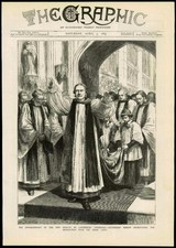 1883 - Antique Print KENT Canterbury Cathedral Benson Enthronement Primate (079)