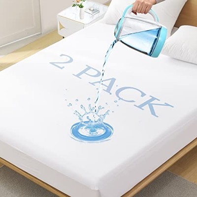2 Pack Size Premium Waterproof Mattress Protector, Twin Basic White - 2pack