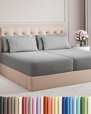 Split King 7 Piece Sheet Set Comfy Breathable Cooling Soft Hotel Luxury B...