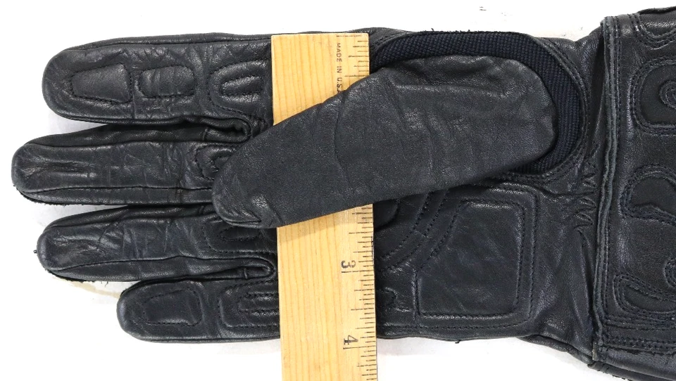 Hombres Harley Davidson Guantes S Cuero Negro Guante Gruesas Llamas Barra de Montar De Colección Foto 4 de 4