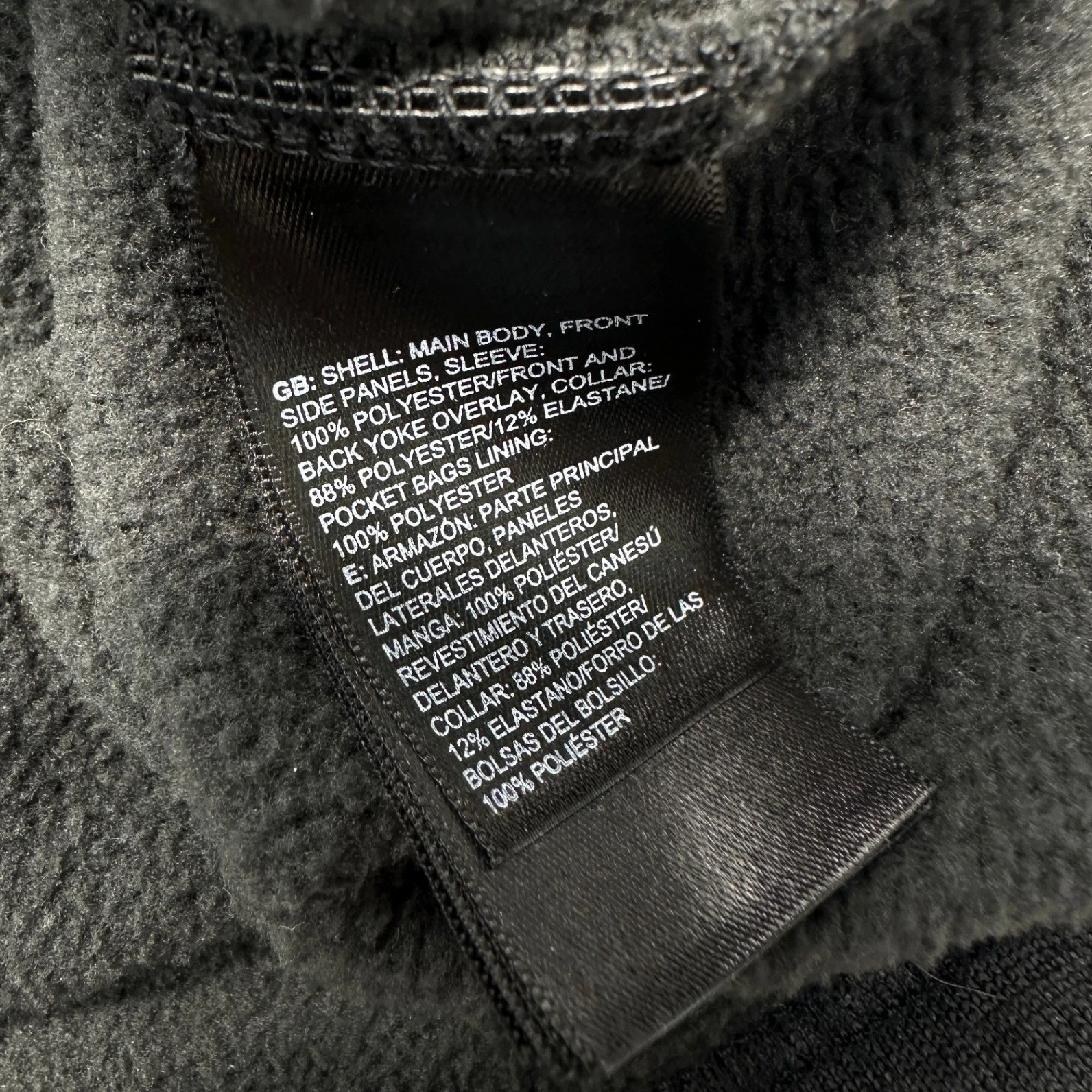 The North Face Full Zip Fleece Gray Black NF0A3LH6 / Mens Large Far North Fleece - product detail image 6