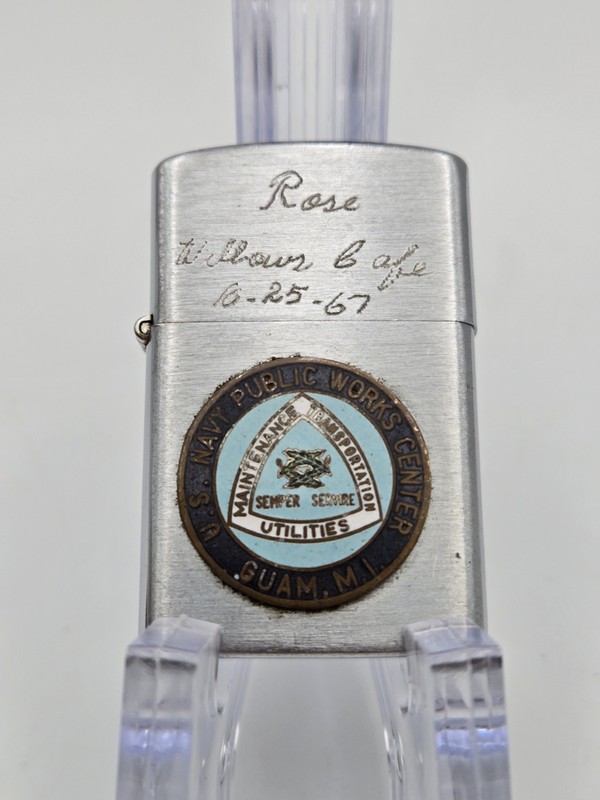 Vintage 1967 Vietnam War US Navy Public Works Center Guam Penguin Lighter Navy