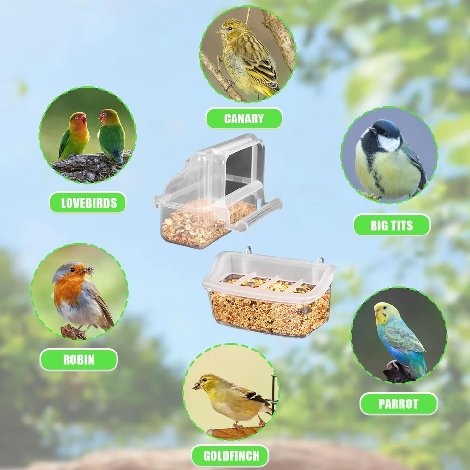 Vogelkäfig-Futterstation 2 Stück Kunststoff Vogelfutterschale Vogelkäfig Futt... - Bild 4 von 4