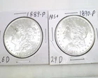 1889 & 1890 BU Morgan Silver Dollars