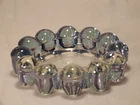 Vintage MCM Boopie Bubble Ball Clear Blue Glass Ashtray Anchor Hocking 5" NICE!