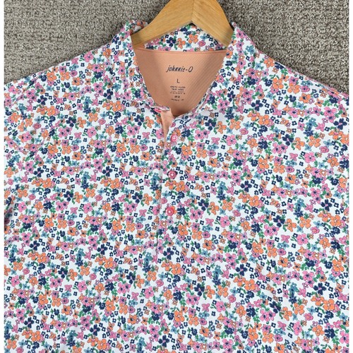 Johnnie-O Poloshirt mit Blumenmuster Herren L Kurzarm Bunt UPF 50